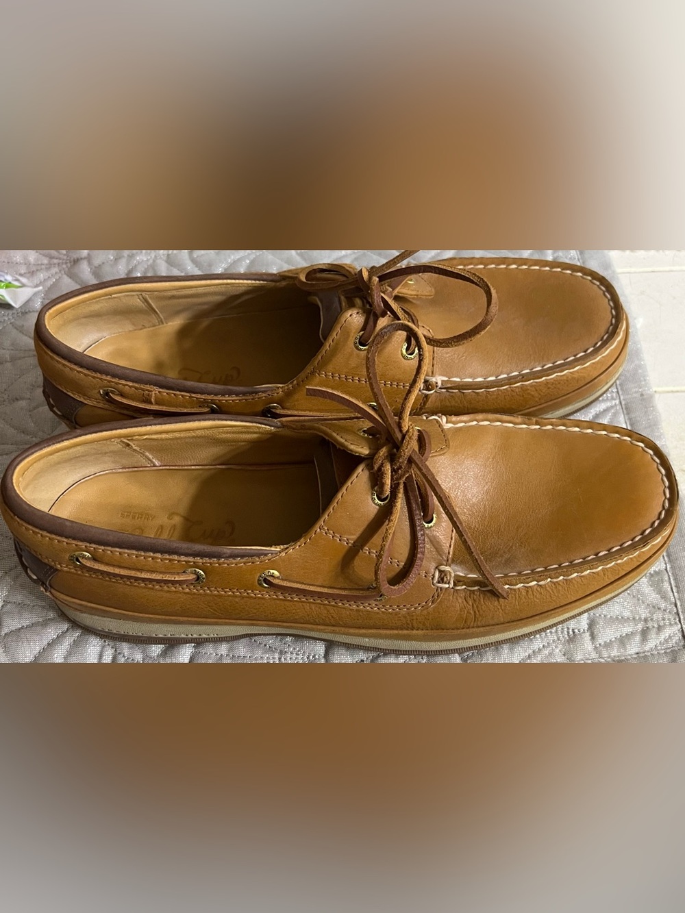 Sperry Gold Cup ASV Boat Shoes Men’s Sz 12 Brown Leather STS19475 Worn Once - Picture 3 of 6